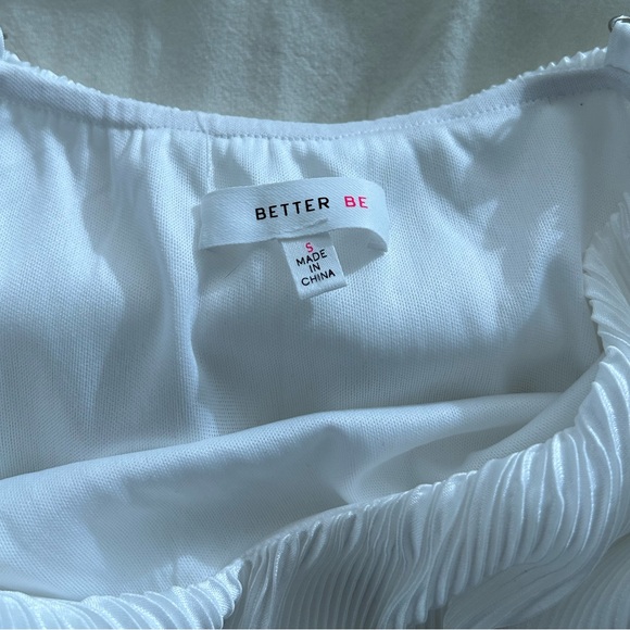 Tiered Flowy White Mini Dress - Picture 6 of 7